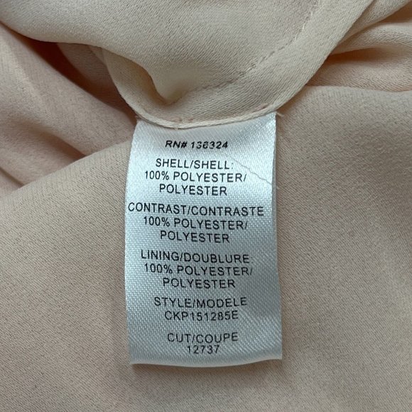 Halston Heritage Pink Chiffon Sequin Dress Knee Length Sheer Lined Size 2 - Picture 8 of 11